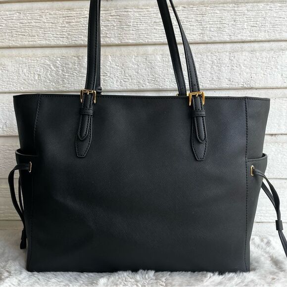 MICHAEL KORS Black XL Voyager Laptop Work Jet Set Tote Raven Selma Handbag - Picture 5 of 12